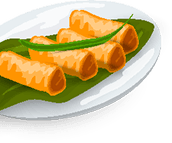 Rollitos de primavera en plato